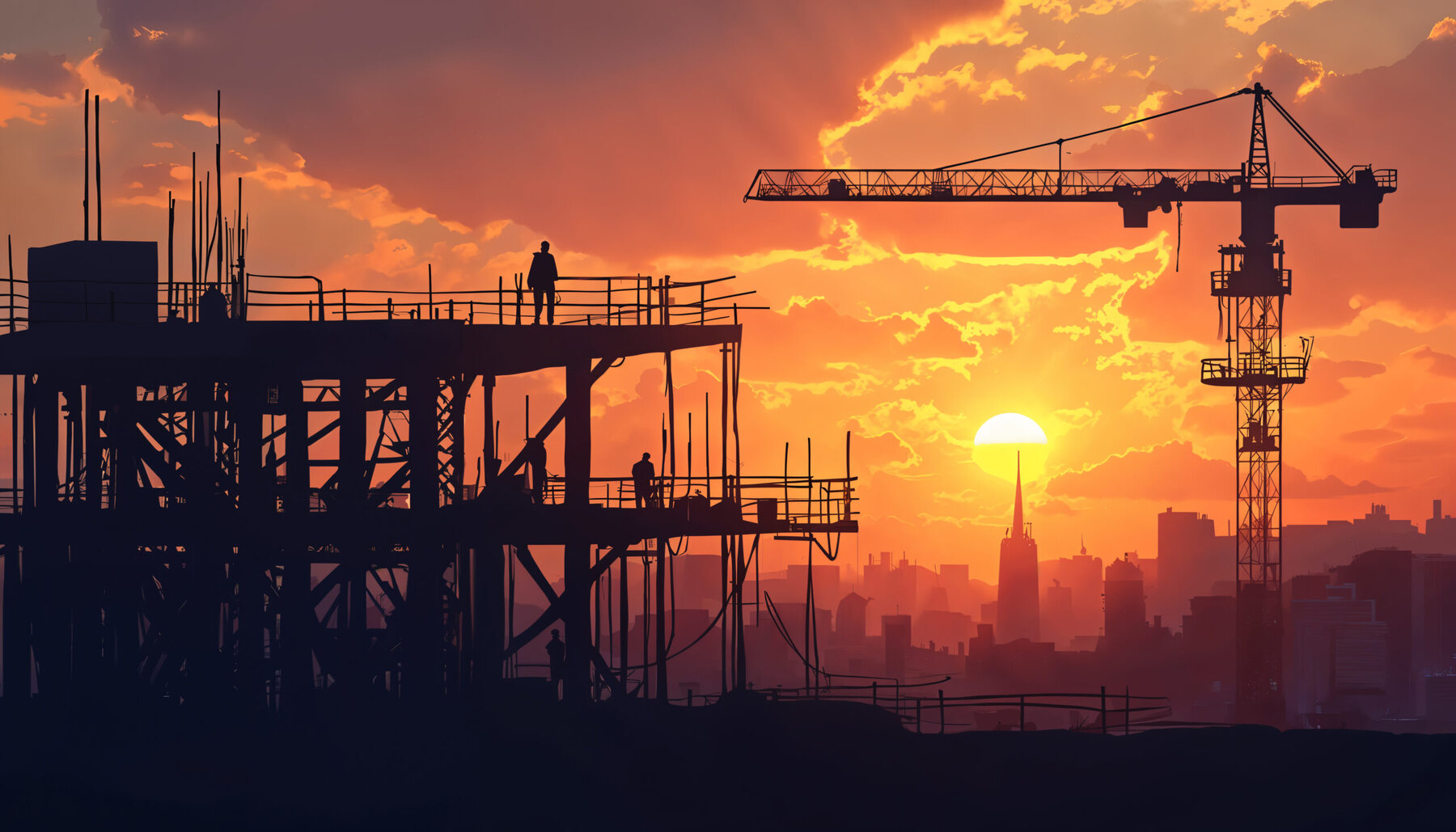 Large-scale construction site